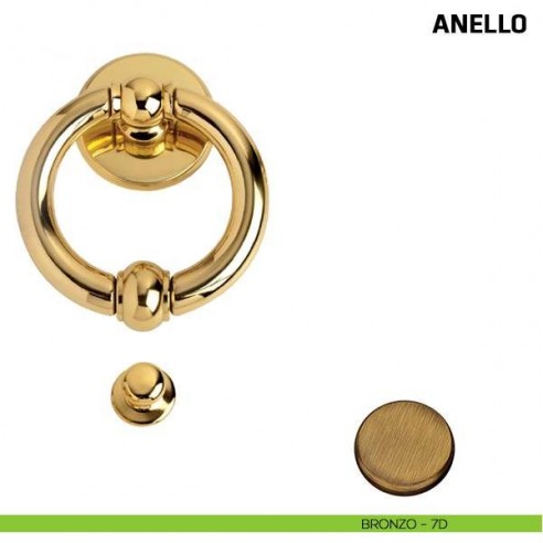 Battente per porta Anello Comit misura 135x80 mm bronzo