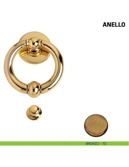 Battente per porta Anello Comit misura 135x80 mm bronzo