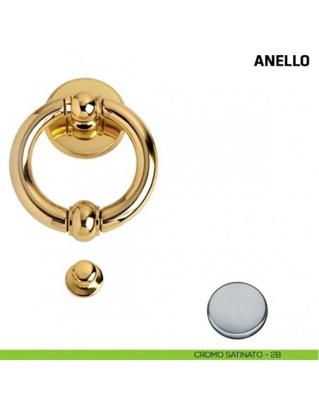 Battente per porta Anello Comit misura 135x80 mm cromo satinato