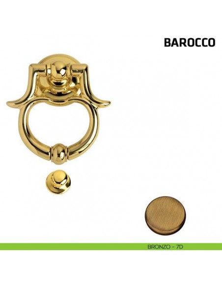 Battente per porta Barocco Comit misura 120x100 mm bronzo