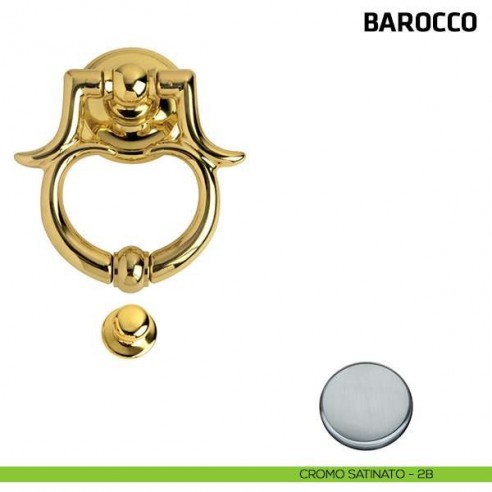 Battente per porta Barocco Comit misura 120x100 mm cromo satinato