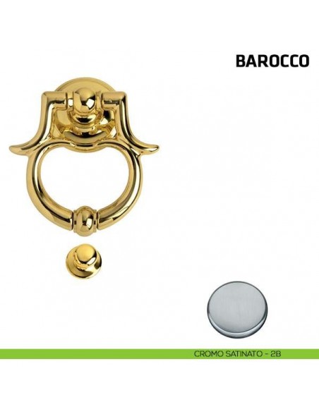 Battente per porta Barocco Comit misura 150x120 mm cromo satinato