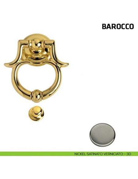 Battente per porta Barocco Comit misura 150x120 mm nickel satinato verniciato