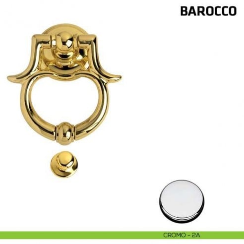 Battente per porta Barocco Comit misura 180x140 mm cromo lucido