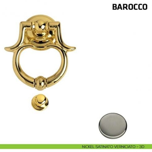 Battente per porta Barocco Comit misura 180x140 mm nickel satinato verniciato