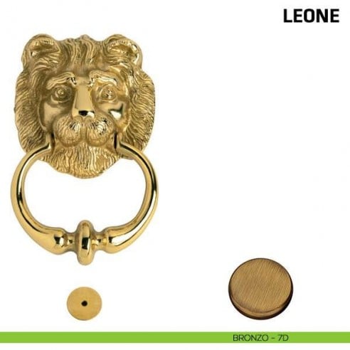 Battente per porta Leone Comit misura 120x90 mm bronzo