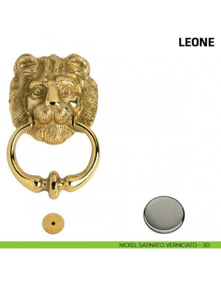 Battente per porta Leone Comit misura 120x90 mm nickel satinato verniciato