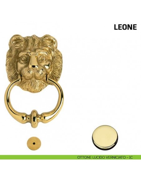 Battente per porta Leone Comit misura 180x120 mm ottone lucido verniciato