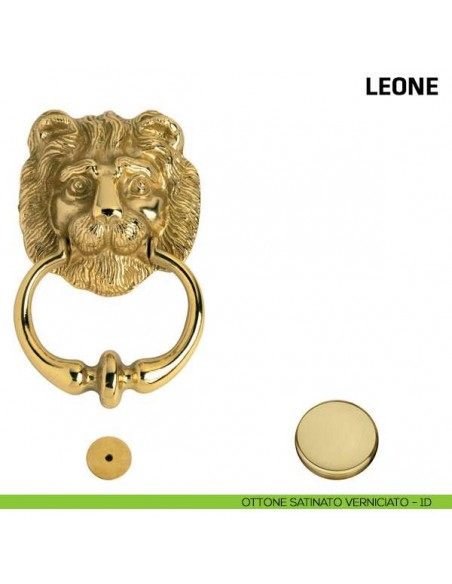 Battente per porta Leone Comit misura 180x120 mm ottone satinato verniciato