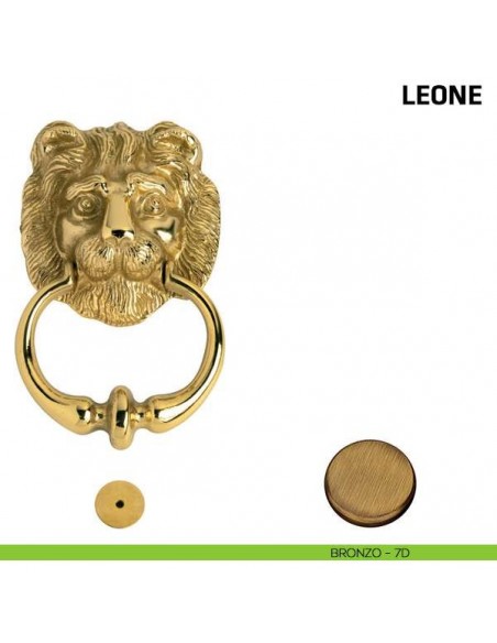 Battente per porta Leone Comit misura 180x120 mm bronzo