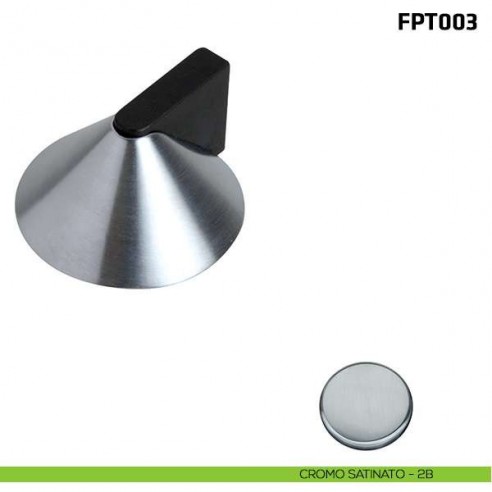 Fermaporta a pavimento FPT003 Comit cromo satinato