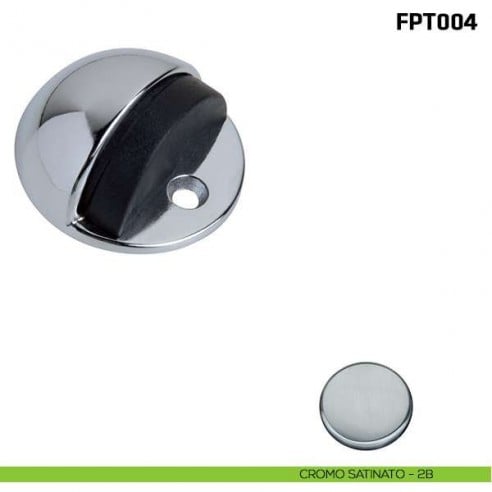 Fermaporta a pavimento FPT004 Comit cromo satinato