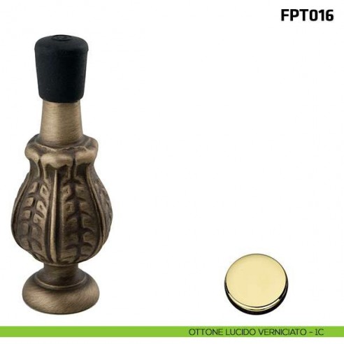 Fermaporta a parete FPT016 Comit diametro 9 mm ottone lucido verniciato