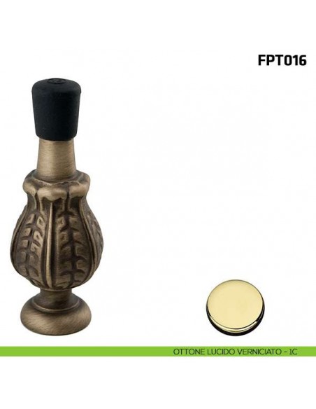 Fermaporta a parete FPT016 Comit diametro 9 mm ottone lucido verniciato