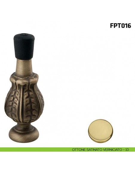 Fermaporta a parete FPT016 Comit diametro 9 mm ottone satinato verniciato