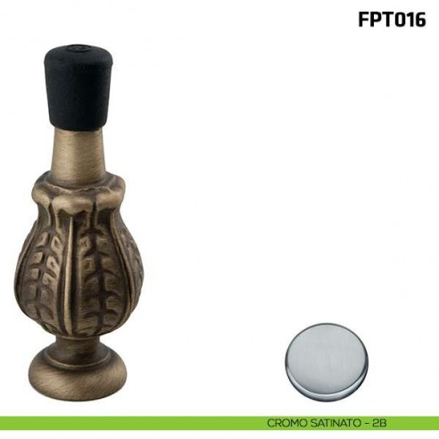 Fermaporta a parete FPT016 Comit diametro 9 mm cromo satinato