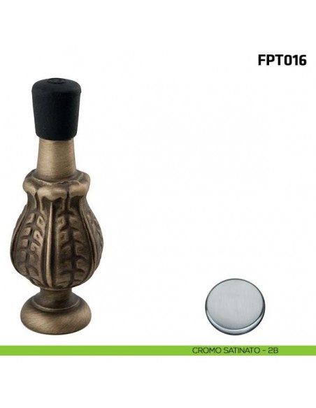 Fermaporta a parete FPT016 Comit diametro 9 mm cromo satinato