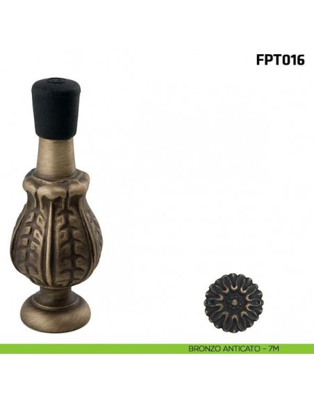 Fermaporta a parete FPT016 Comit diametro 9 mm bronzo anticato