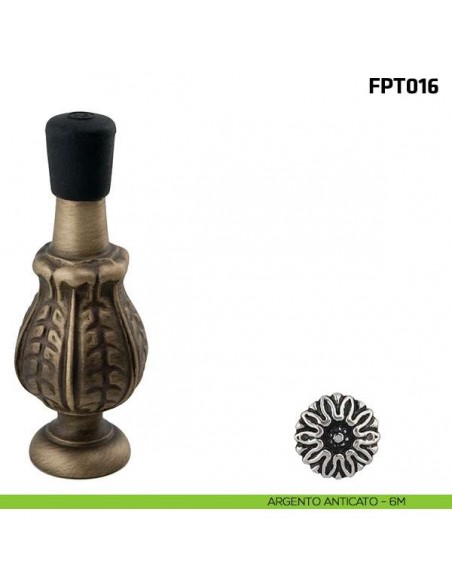 Fermaporta a parete FPT016 Comit diametro 9 mm argento anticato