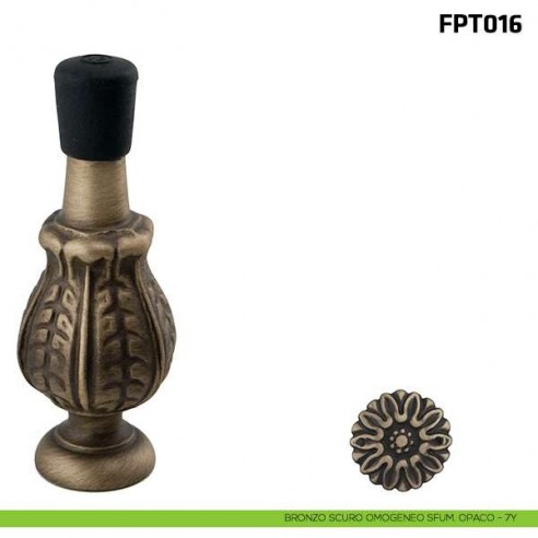 Fermaporta a parete FPT016 Comit diametro 9 mm bronzo scuro omogeneo sfumato opaco