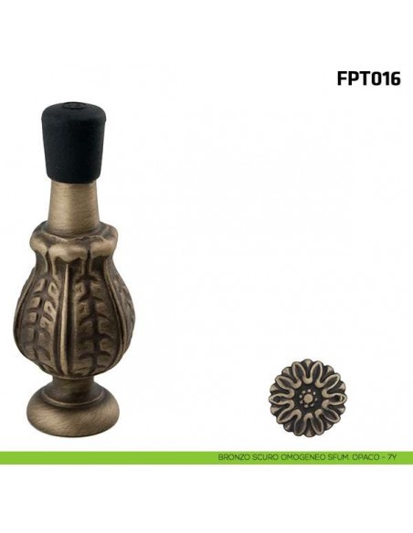 Fermaporta a parete FPT016 Comit diametro 9 mm bronzo scuro omogeneo sfumato opaco