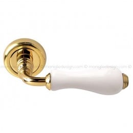 Maniglia per porta Ottocento Comit porcellana bianca