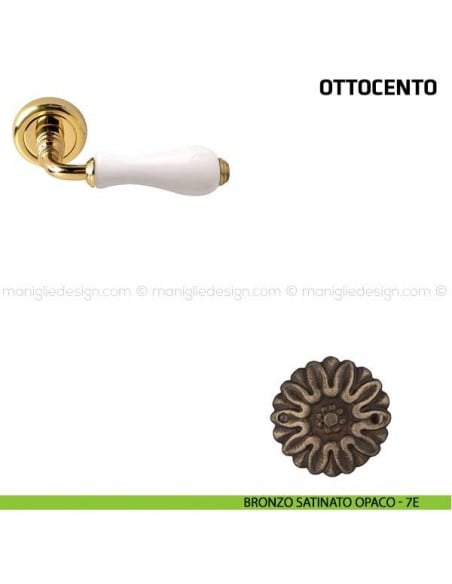 Maniglia per porta Ottocento Comit porcellana bianca bronzo satinato opaco