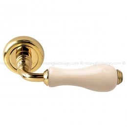 Maniglia per porta Ottocento Comit porcellana avorio