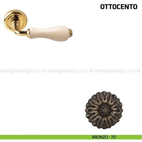 Maniglia per porta Ottocento Comit porcellana avorio bronzo