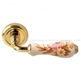 Maniglia per porta Ottocento Comit porcellana avorio spiga di grano