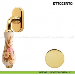 Maniglia per finestra martellina DK Ottocento Comit porcellana avorio spiga di grano 2