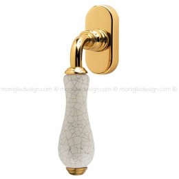 Maniglia per finestra martellina DK Ottocento Comit porcellana avorio cracklè