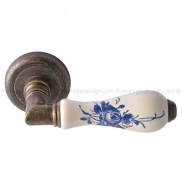 Maniglia per porta Barocco Comit porcellana avorio rosa blu