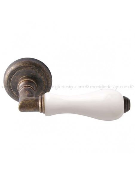 Maniglia per porta Barocco Comit porcellana bianca