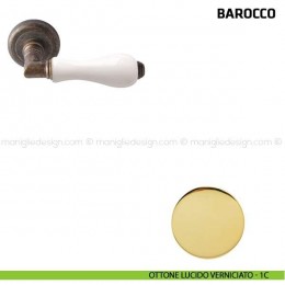 Maniglia per porta Barocco Comit porcellana bianca 2
