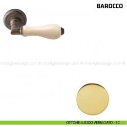 Maniglia per porta Barocco Comit porcellana avorio 2