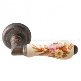 Maniglia per porta Barocco Comit porcellana avorio spiga di grano