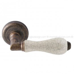 Maniglia per porta Barocco Comit porcellana avorio cracklè