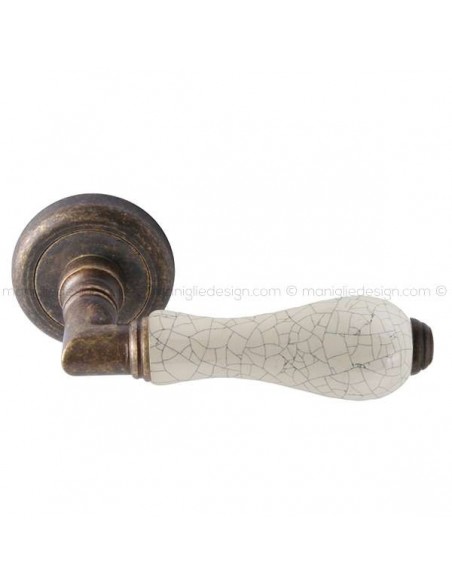 Maniglia per porta Barocco Comit porcellana avorio cracklè