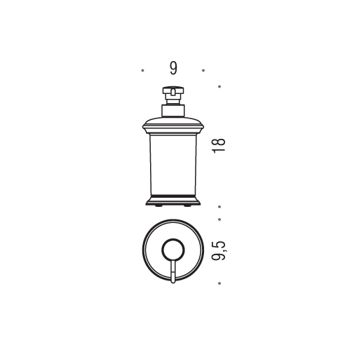 Spandisapone (L 0,25) d'appoggio Colombo Design serie Positano disegno