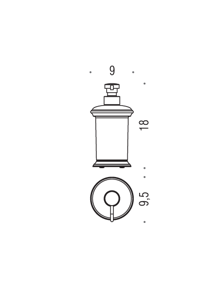 Spandisapone (L 0,25) d'appoggio Colombo Design serie Positano disegno