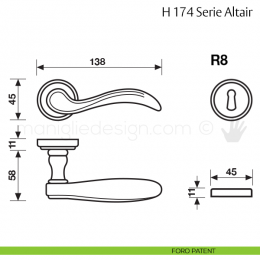 Maniglia per porta H 174 Altair Valli & Valli 2