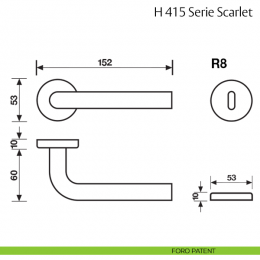 Maniglia per porta H 415 Scarlet Valli & Valli 2