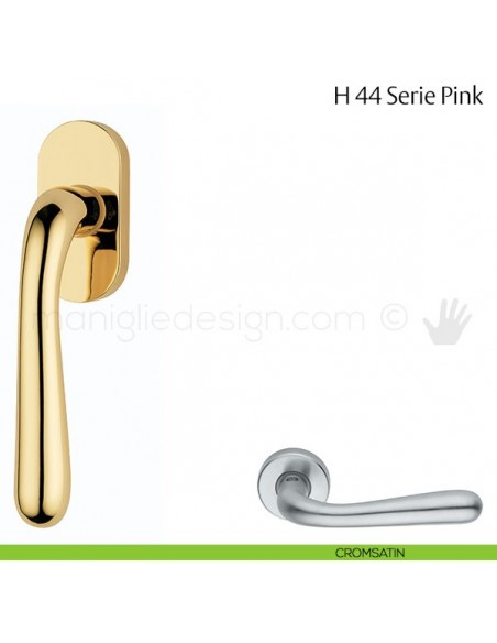 Maniglia per finestra martellina DK H 44 Pink Valli & Valli cromsatin