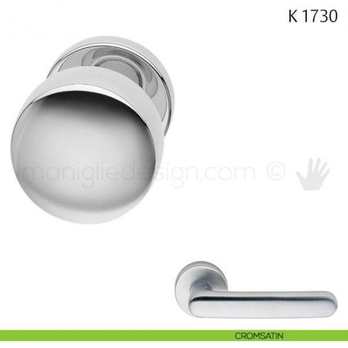 Pomolo per porta K 1730 girevole Valli & Valli cromsatin