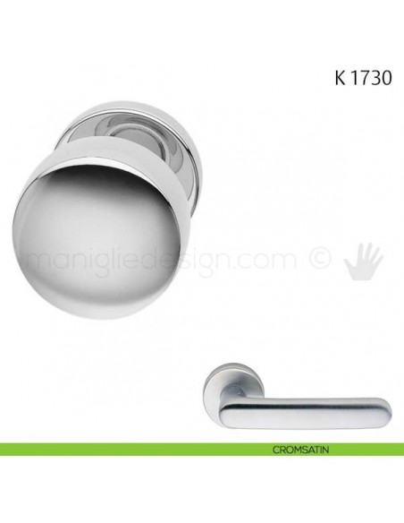 Pomolo per porta K 1730 girevole Valli & Valli cromsatin