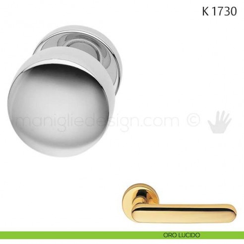 Pomolo per porta K 1730 girevole Valli & Valli oro lucido