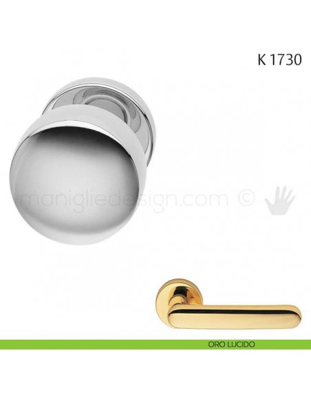 Pomolo per porta K 1730 girevole Valli & Valli oro lucido