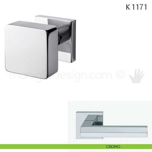 Pomolo per porta K 1171 girevole Valli & Valli con rosetta fine cromo