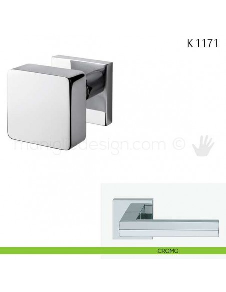 Pomolo per porta K 1171 girevole Valli & Valli con rosetta fine cromo